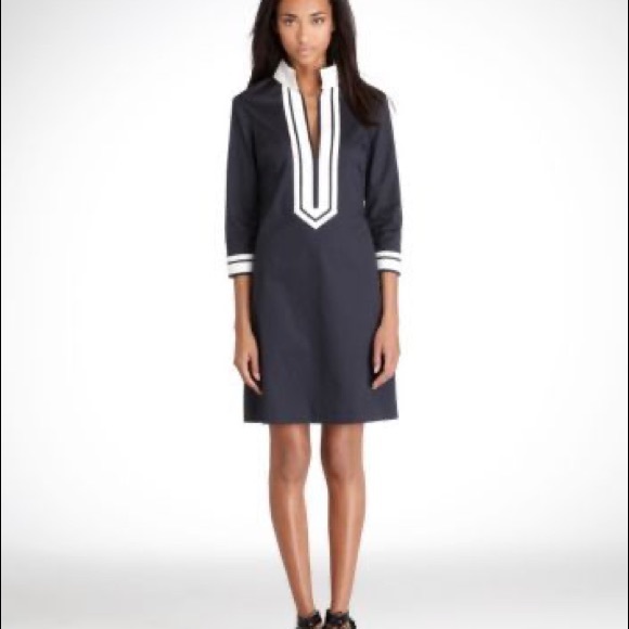 Tory Burch Dresses & Skirts - 🌟HOST PICK 🌟 Navy blue Tory Burch Mandrin Collar tunic dress
